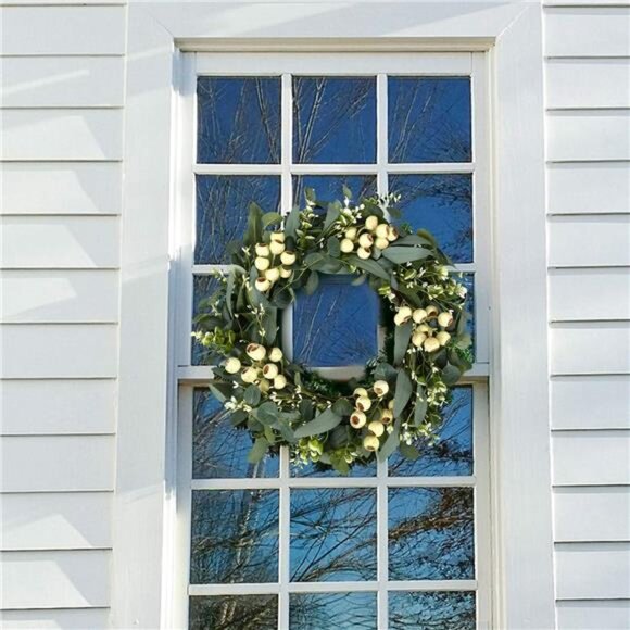 Artificial Spring Wreath 20Inch Wreaths for Front Door Green Eucalyptus Wreath - Picture 6 of 7